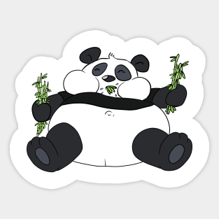 Fatty Panda Eating Bamboo Sticker